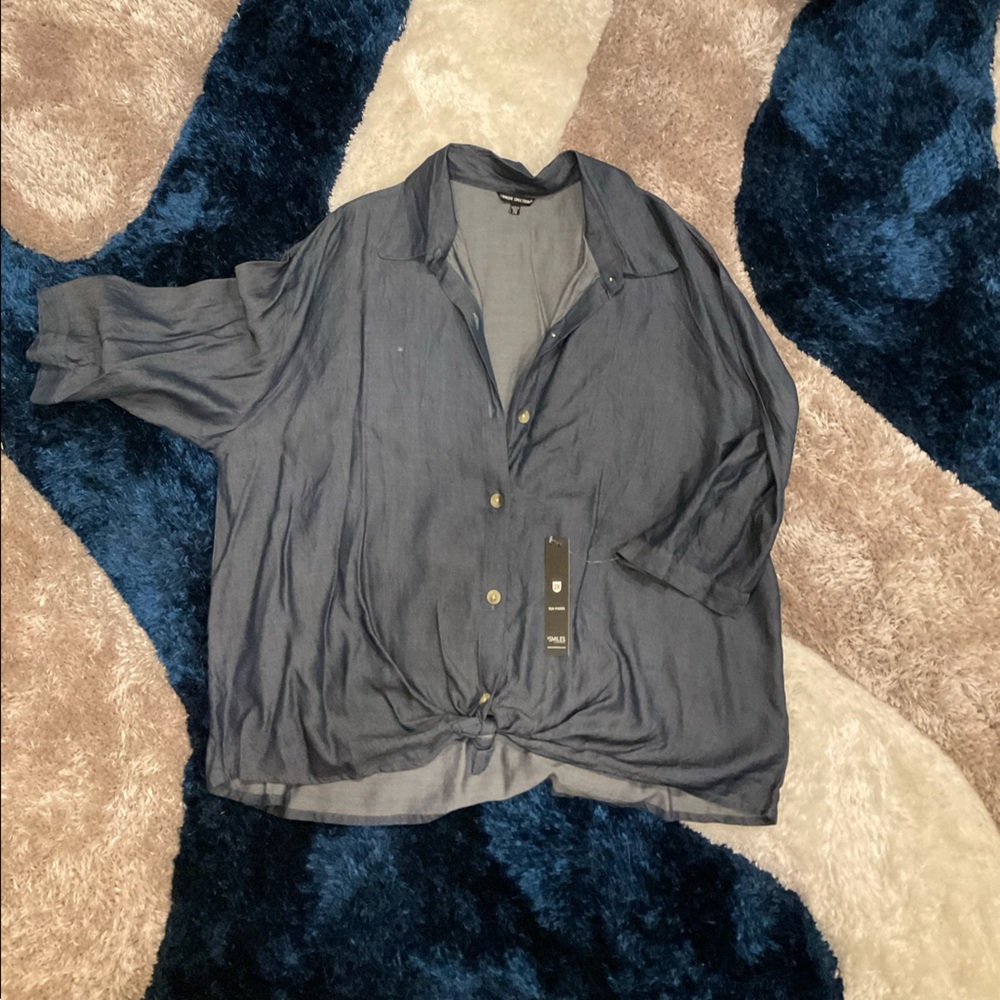 Denim Style soft blouse 2x